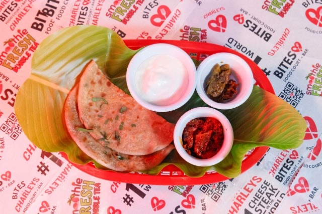 Paneer Paratha & Yogurt at Ananda Kitchen, Langley Park